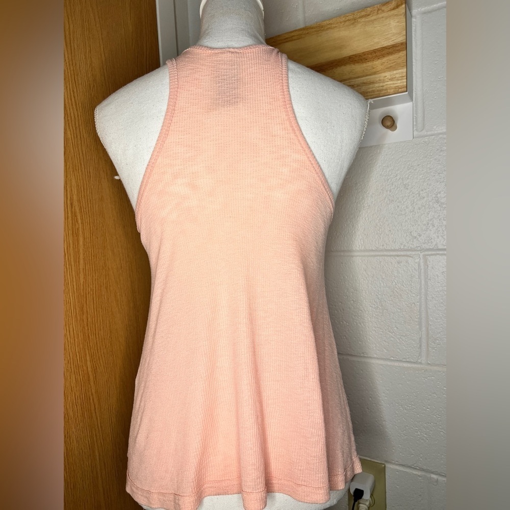 Free People Women's Semi-Sheer Relaxed Fit Sleeveless Pink Tank Top Size XS - Picture 2 of 4